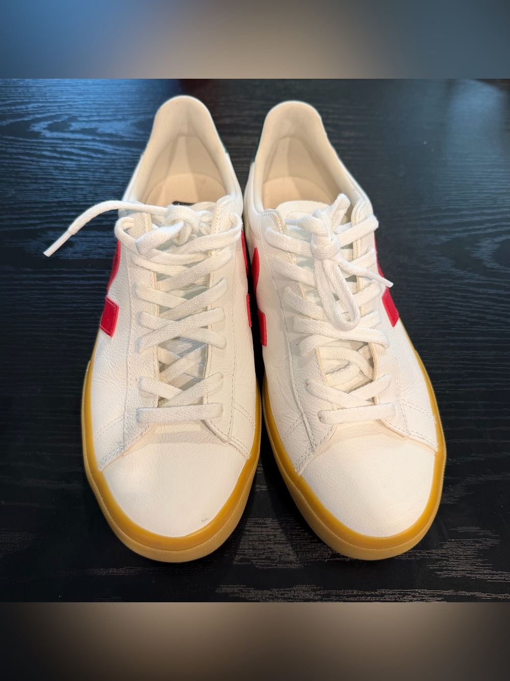 Veja Campo ChromeFree® Leather Sneakers Size Mens 10 Extra White Pekin Poker - Picture 3 of 15